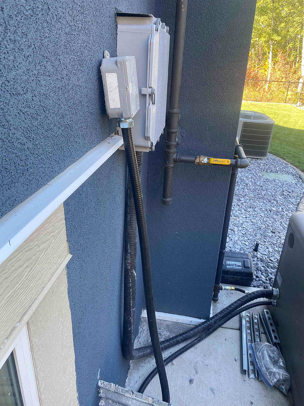 Dedicated hot tub circuit with GFCI protection installed by Crew Technical Services