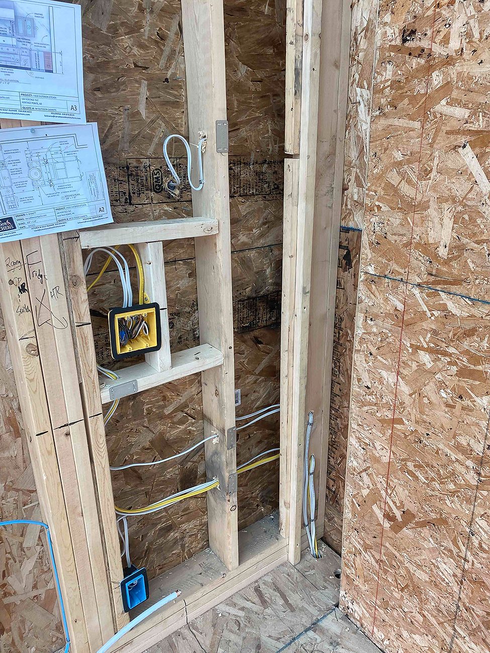 Crew Technical Services meeting a Calgary electrical inspector after a rough-in