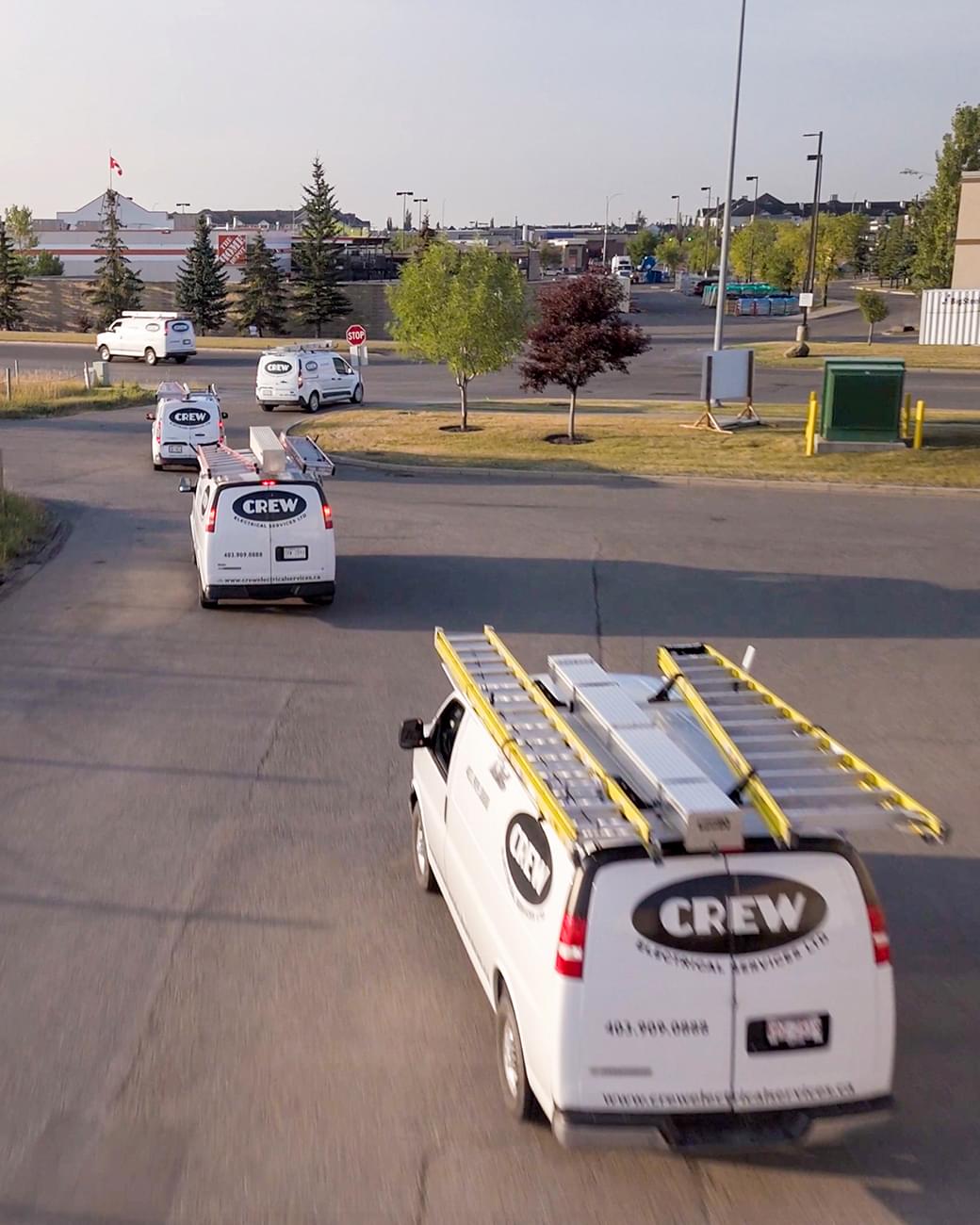 Crew Technical Services electrician on a disaster response call in Calgary